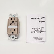 Pass &amp; Seymour 15A 125VAC 60Hz GFCI TR Outlet with NIGHTLIGHT- Brushed N... - $8.45