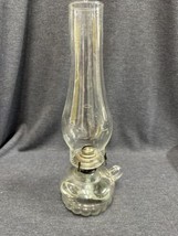 Vintage Lamplight Farms FINGER OIL LAMP Clear Glass Ruffle Base W/10” Ch... - $23.76