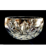 VTG Gorgeous Large Clear crystal bowl Floral pattern 9.5 x 5.75 - £157.90 GBP