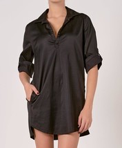 Elan roll tab shirt Black - $113.00 CAD