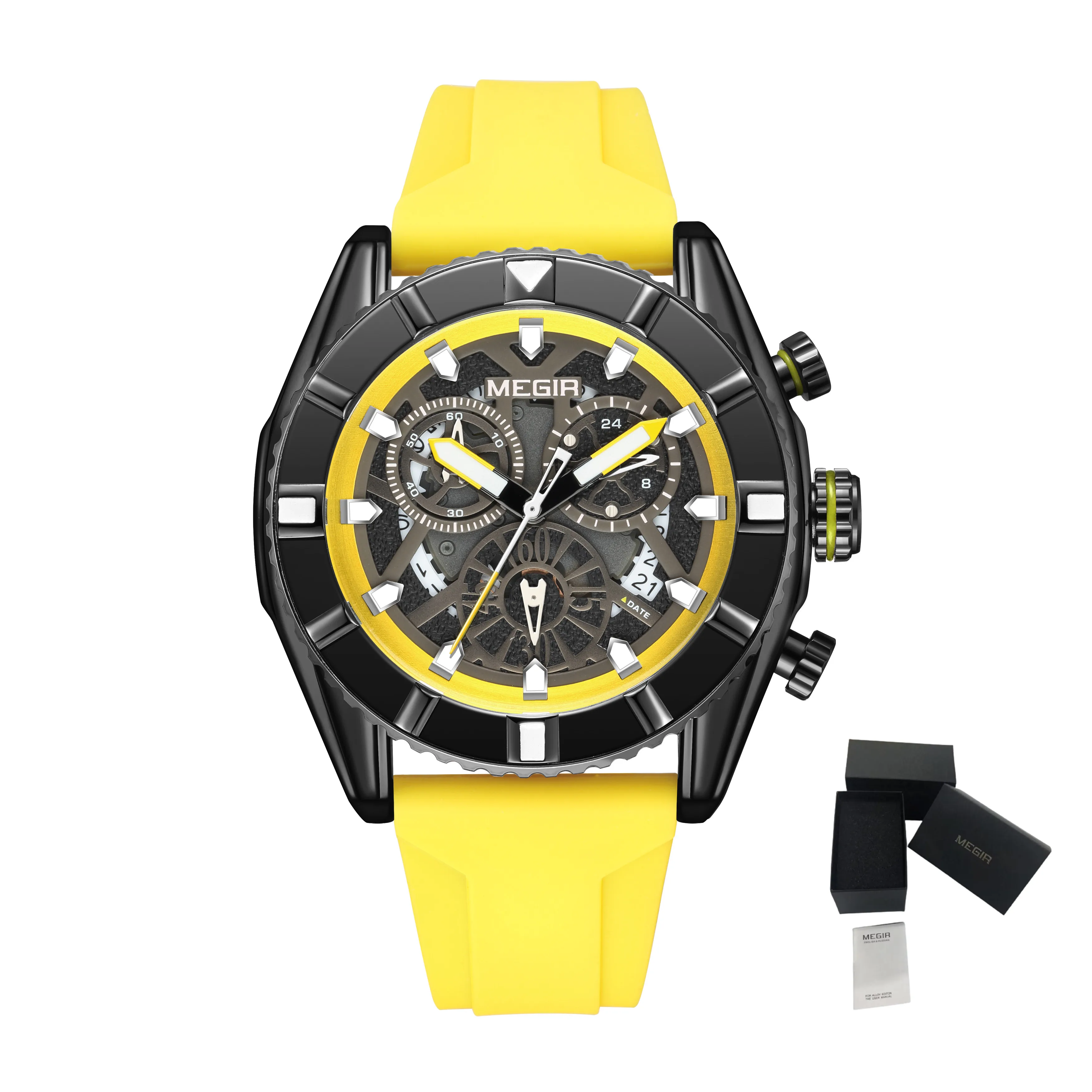 Y analogue sport chronograph military luminous clock quartz watch with fashion silicone thumb200