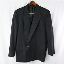 Oxxford 46T Black Wool Peak Lapel Double Breasted Blazer Sport Coat Suit... - $99.99