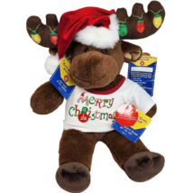 Build A Bear Boy Moose W Christmas Shirt Light Up Stuffed Animal Plush Toy W Tag - £36.52 GBP