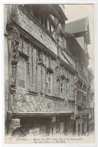 Maison du XVI siecle Salamandre Rue aux Feves Lisieux France postcard - £4.67 GBP