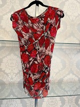 FUZZI Red/Multicolor Floral Print Sheer Mesh Sleeveless Top Sz M $275 - £94.06 GBP