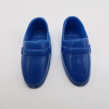Vintage Ken Doll Dark Blue Plastic Loafers Pair Barbie Slip Ons Hong Kong - £9.42 GBP