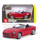 2016 Fiat 124 Spider 1/24 Scale Diecast Model  Bburago - RED w/ BOX - $36.62