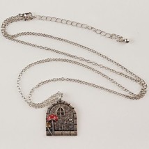 Hobbit Fairy House Door Mushroom Pendant Necklace Fashion Jewelry Silver