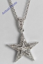 18k White Gold Kite Diamond Star &amp; Pave Pendant (0.35 Ct,G Color,VS Clarity) - £1,135.99 GBP