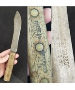 Primitive 1900&#39;s butcher knife antique &quot;DUNLAP Hammer Forged USA&quot; Swedis... - $81.89 CAD