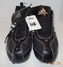 Adidas Diamond King 9 Baseball Metal Cleats Black White Low New Men's Size 14 - $33.81