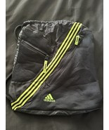 Adidas Black Drawstring Gym Bag Neon Stripes Backpack Sackpack 15x16” Sp... - $22.62 CAD
