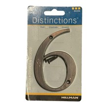 Hillman 843246 Number 6 (Six) Distinctions 4&quot; Bronze Zinc Die-Cast Screw... - £4.13 GBP