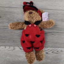 Flowers Inc Balloons Brown Stuffed Bear in Ladybug Outfit - £7.61 GBP