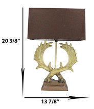 Western Rustic Vintage 2 Entwined Elk Moose Antlers Sculptural Table Lamp Decor - £96.21 GBP