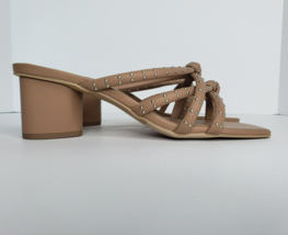 New Dolce Vita FOOTWEAR Zasa Studded Crisscross Sandal In Cafe - Size 9.5 - £27.47 GBP