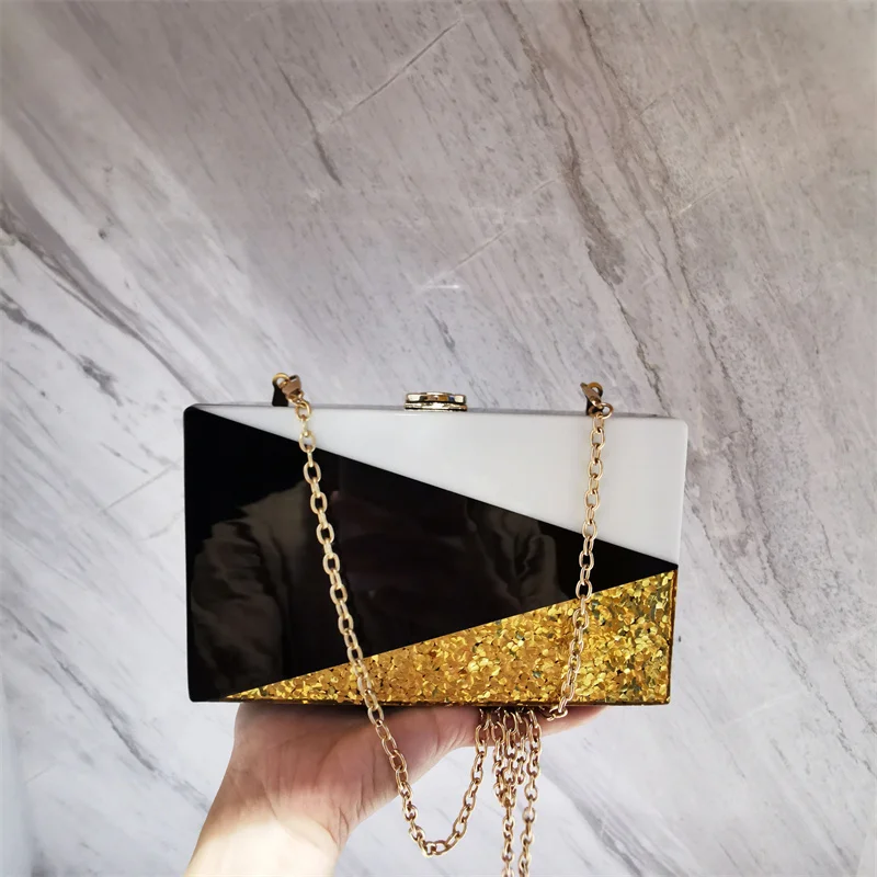  Sequins Evening Bags work Women Acrylic Wallet  Pattern Clutch Bag Wedding Part - $91.15