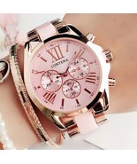 Reloj Rosa de Lujo para Mujer, Cronógrafo de Cuarzo, Moda Femenina - £20.43 GBP