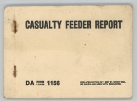 Casualty Feeder Report DA form 1156 1 Jun 68 Unused  see Pictures. Military - £19.97 GBP