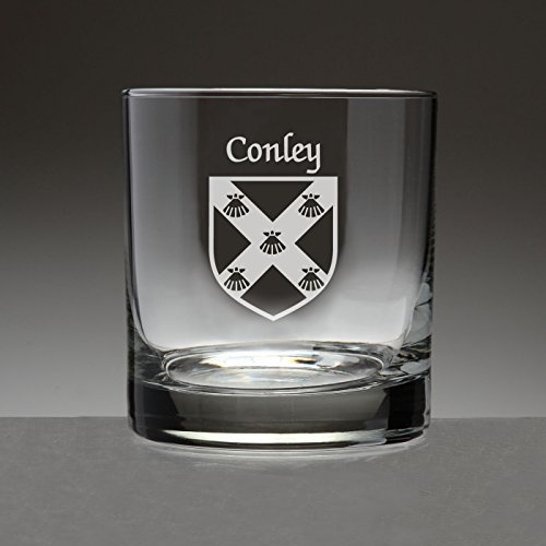 Conley Irish Coat of Arms Tumbler Glasses - Set of 4 (Sand Etched) Item image 2