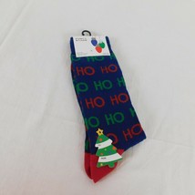 Funky Socks Men&#39;s Christmas Ho Ho Ho Dress Navy Red Green Shoe Size 6-12... - £6.17 GBP