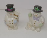 Lenox Fine Porcelain Snowman Salt and Pepper Shakers in Original Box - £21.32 GBP