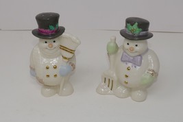 Lenox Fine Porcelain Snowman Salt and Pepper Shakers in Original Box - £21.57 GBP