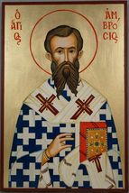 Orthodox icon of Saint Ambrose  - £150.29 GBP+