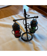 Vintage Salt &amp; Pepper Shaker set Nautical Lanterns Green and Red - $11.10 CAD