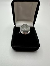 New Sterling Silver Gray Green Stone 26mm Southwestern Style Ring Size 9.5 - $42.77
