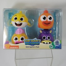 Baby Shark&#39;s Big Show! Baby, Goldie, William &amp; Chucks 2&quot; Bath Squirts 4-Pack New - £13.00 GBP