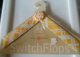 Lindsay Phillips SwitchFlops Straps "NICOLE" Orange/Beige Size M 7/8 - $16.82