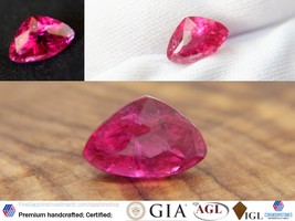  Rubellite, unheated, raspberry red/purplish premium handcrafted triangular cut  - £349.61 GBP