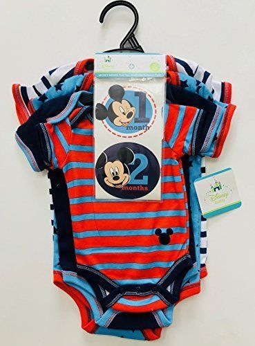 Primary image for Disney Mickey Mouse First Year Multi-Size Bodysuit 4 Packs(Newborn-12 Month)