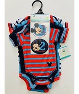 Disney Mickey Mouse First Year Multi-Size Bodysuit 4 Packs(Newborn-12 Mo... - £11.18 GBP