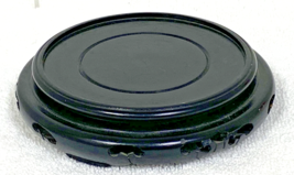 Vintage Chinese 3 Feet Carved Black Wood Vase Statue Bowl Display Stand ... - $14.36