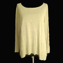 Eileen Fisher sweater Small Green hi-low Organic Linen Pullover Light we... - $30.00