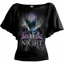 Spiral Direct batman I am the night boatneck bat sleeve top black new wi... - $32.00