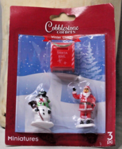 Cobblestone Corners Christmas Miniatures Winter Village Santa Claus Snowman Mail - £5.30 GBP