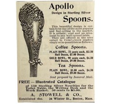 Stowell Apollo Silver Tea Spoon 1894 Advertisement Victorian Sterling ADBN1ccc - £11.70 GBP