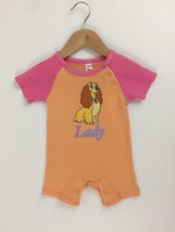 Disney Store Infant Girl’s 3-6 months Romper Lady &amp; Tramp Pink Orange 1pc - £6.15 GBP