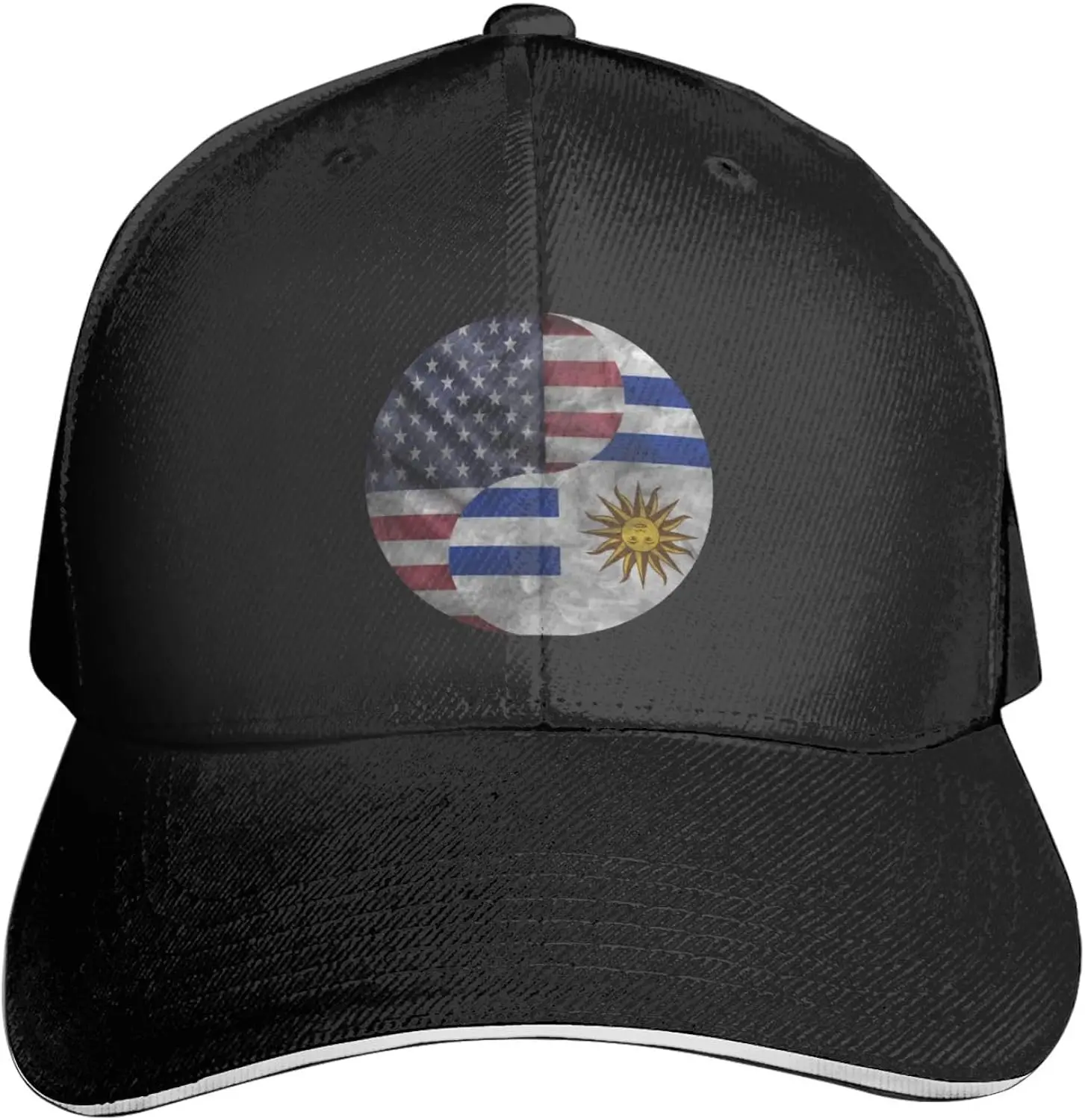 USA American Flag and Uruguay Flag Premium Adjustable Baseball Cap for Men and - £14.02 GBP