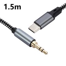 1.5m USB-C Male to 3.5mm Male Audio Adapter Cable Braided Headphone Car ... - $7.19