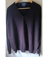 Pendleton 100% Lambs Wool Sweater Men&#39;s XL Burgundy V-Neck Pullover - $34.64 CAD