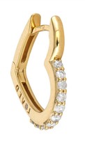 Three Stories Jewelry single engraved pave heart hoop earring size One Size - €404,94 EUR