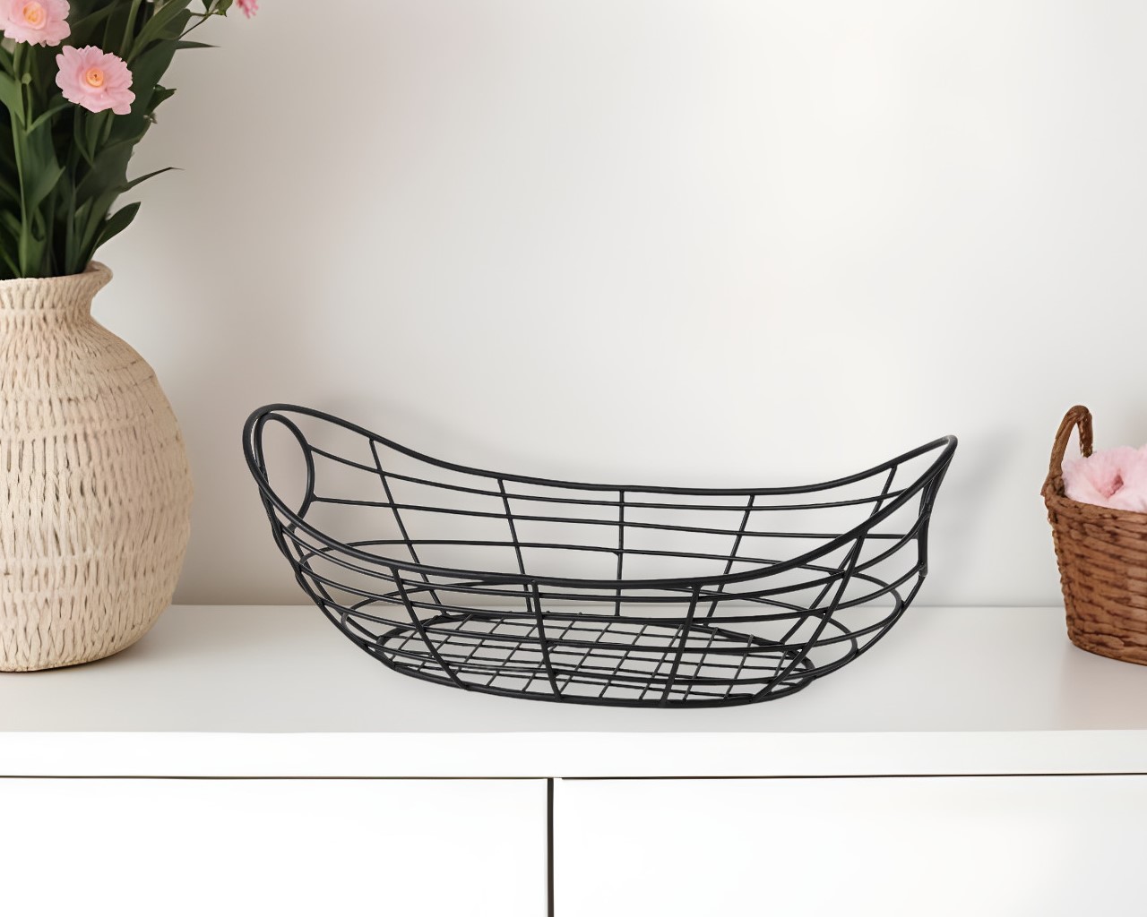 22&quot; Black Metal Oval Storage Basket - $112.17