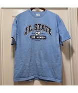 Vintage J.C. State Jesus Christ State Of Mind Blue Shirt Chirstian Men&#39;s L - $26.21 CAD