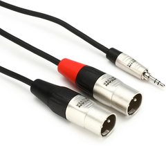 Hosa HMX-015Y Pro Stereo Breakout Cable - 3.5mm TRS Male to Dual XLR Mal... - $30.95