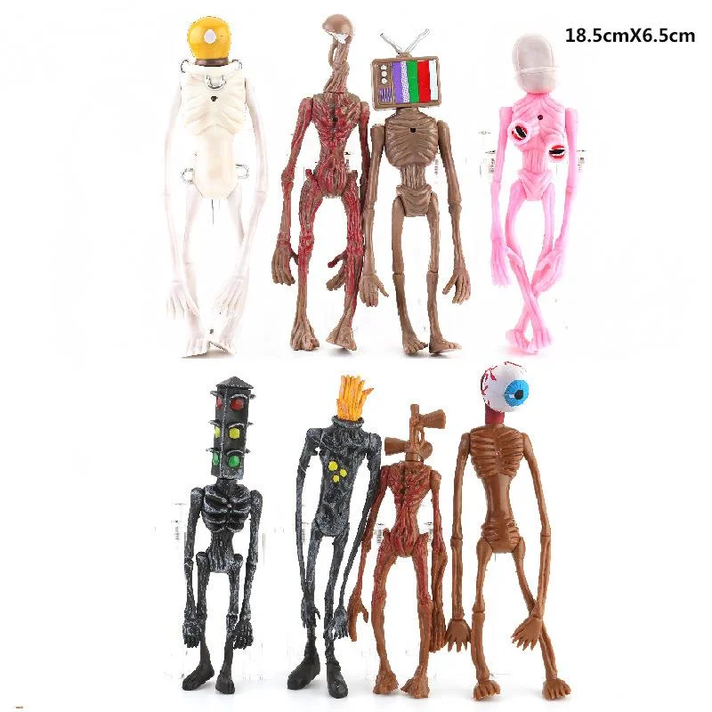 8pcs/set Siren Head Action Figure Model Doll Creative PVC Horror Sculpture With - £29.35 GBP