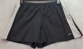 Nike Shorts Womens Large Black Polyester Mesh Panels Elastic Waist Slit ... - £13.76 GBP
